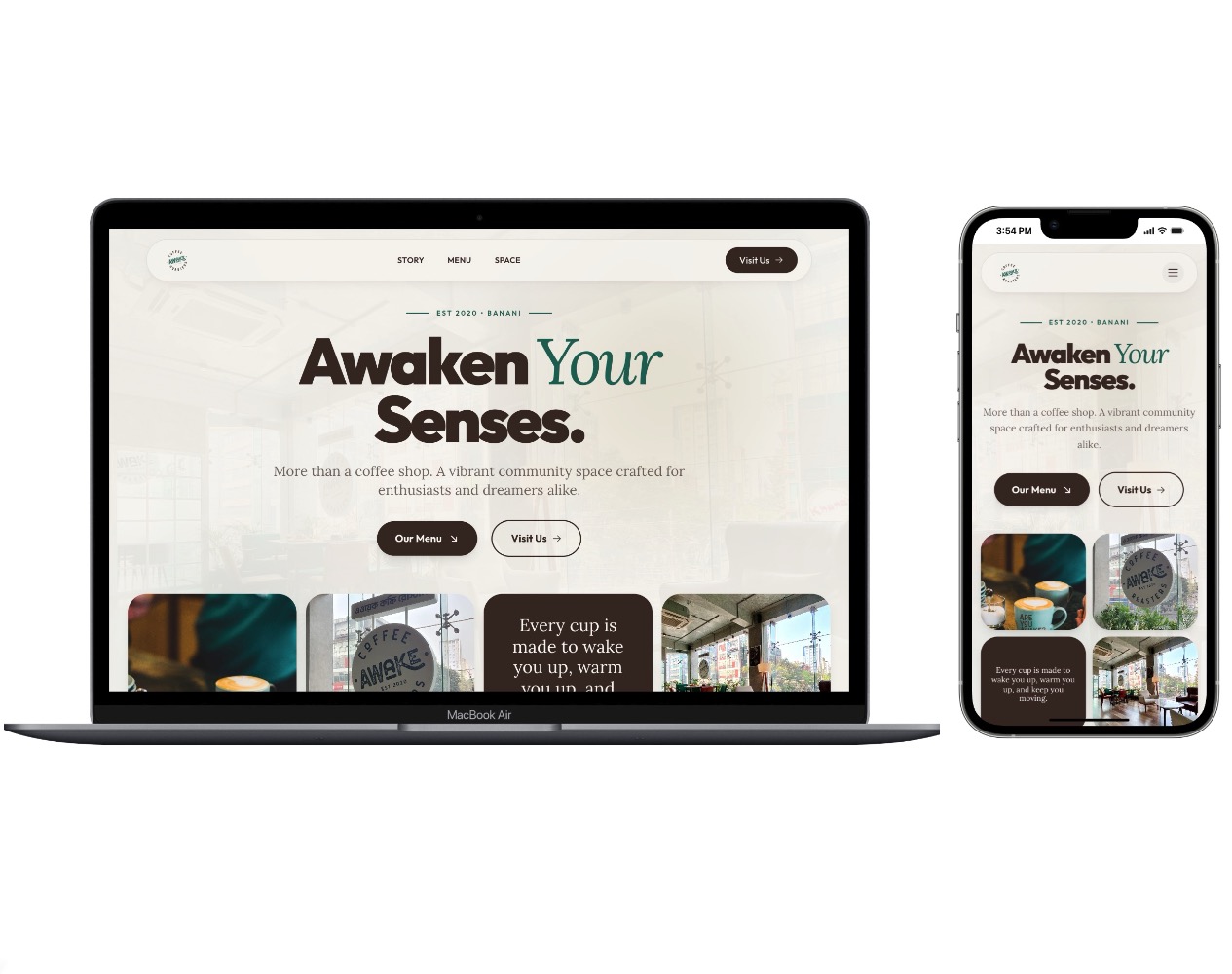 Awake Coffee Roasters custom website project by MD SHAKIB MOLLA